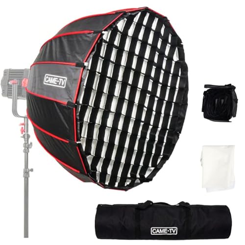 Came-TV Parabolic Softbox, 47.2inch/120cm Quick Set Up with Honeycomb Grid/Diffusers/Bag, Compatible with Aputure 120d II LS 60d/x/Amaran 100 200dx/Amaran COB 60d/60x and Other Bowens Mount Light