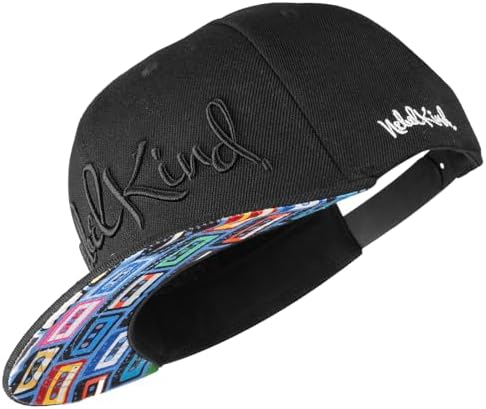Nebelkind Snapback-Cap Men Women Black OneSize Base-Cap Size Adjustable Unisex Trendy Streetwear Style Baseball Cap with Straight Visor