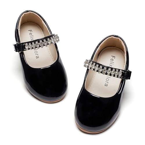 Image of Felix & Flora Toddler Flower Girl Dress Shoes - Baby Girl Ballet Mary Jane Flats for Party School Wedding
