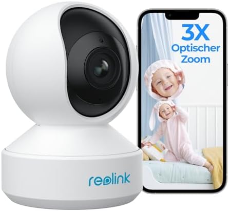 Reolink 5MP PTZ Überwachungskamera Innen, E1 Zoom (Generalüberholt) | WLAN IP Kamera Indoor mit 3X Optischem Zoom, 355°/50° Schwenkbare, 2,4/5,0 GHz WiFi