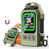 【Amazon 限定ブランド】一酸化炭素チェッカー 日本製センサー搭載【340時間連続作動】 4in1 CO濃度/湿度/温度検知 緊急照明機能あり 充電式 磁石付き COアラーム テント用 一酸化炭素中毒防止 一酸化炭素測定器 100dB大音量 消音機能付き キャンプ/車中泊/家庭用 日本語説明書付き(グリーン)