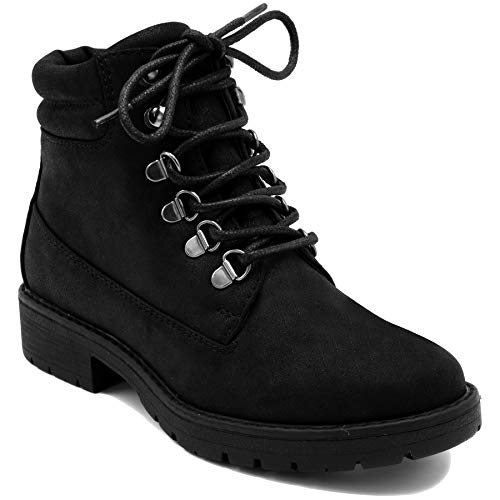 Combat Boots - Ankle Bootie Hiker-Black 