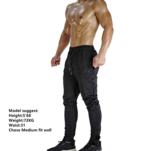 Image of BROKIG Mens Zip Joggers Pants - Casual Gym Workout Track Pants Comfortable Slim Fit Tapered Sweatpants with Pockets