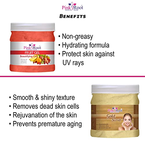 Image of Pink Root Gold Scrub 500gm with Fruit Gel 500gm