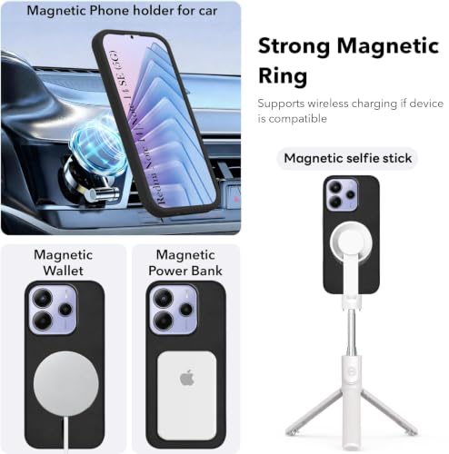 Image of Jkobi Leather Finish Back Cover Case for Redmi Note 14 5G | Redmi Note 14 SE (MagSafe Compatible Wireless Charging | Soft Touch | Camera Bump Protection)