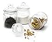 Ripple Food Storage Small Glass Jar Canister with Airtight Lid - 9.75 Ounce, 5.5" H, Set of 3