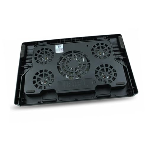 Base fría para laptop USB con 5 ventiladores ajustable negra miniatura 1