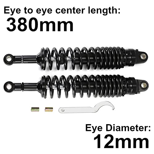 Hegeiis 380mm 14.96 inch 8mm Spring Universal Motorbike Air Shock Absorber Rear Suspension ATV Quad Scooter Dirt Bike For YZF-R1 YZF-R6 YZF-125 XC EXC XCF Hegeiis 380mm 14.96 inch 8mm Spring Universal Motorbike Air Shock Absorber Rear Suspension ATV Quad Scooter Dirt Bike For YZF-R1 YZF-R6 YZF-125 XC EXC XCF