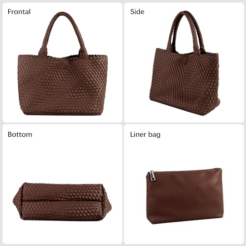 Woven Tote Bag Womens Purse Vegan Leather Shoulder Handbags Fashion Summer Beach Tote Bags Large Travel Totes3