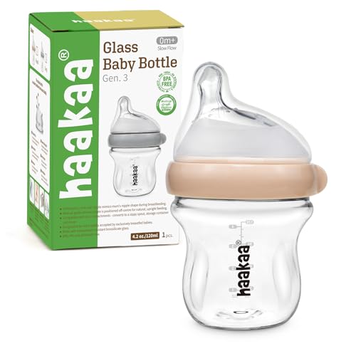 Haakaa BHK138-P Gen.3 Natural Glass Baby Bottle 4.2Oz/120Ml cover