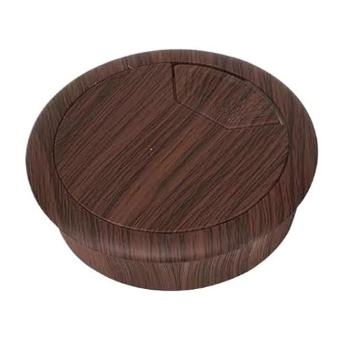 HAEUYA Desk Cable Grommets,Desk Cable Hole Covers,2PC 50/60mm Desk Table Plastic Wood Grain Cable Hole Cover PC Computer Desk Round Wire Tidy Grommet Hardware(60mm,Style 3)