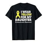 I Wear Yellow For My Daughter T Shirt Endometriosis Ribbon T-Shirt