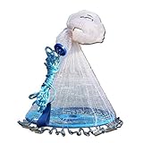 Cibee Fishing Cast Net 12ft, Saltwater Fish Network, Magic Finefish Aluminum Ring Monofilament...