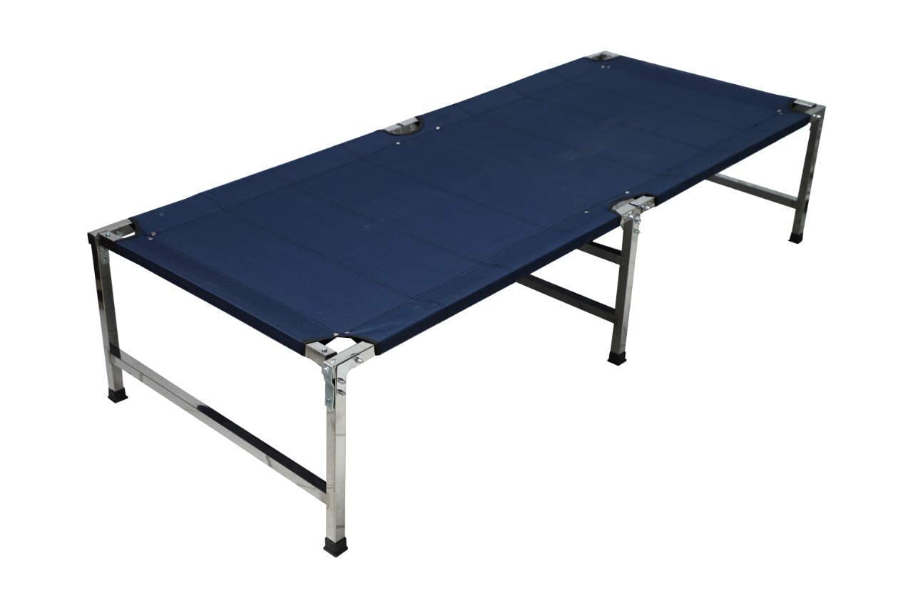 Folding Bed Khatla/Palang/Khatiya, Folding Heavy Stainless Steel Single Sleeping Bed for Home and Travel.-image-1