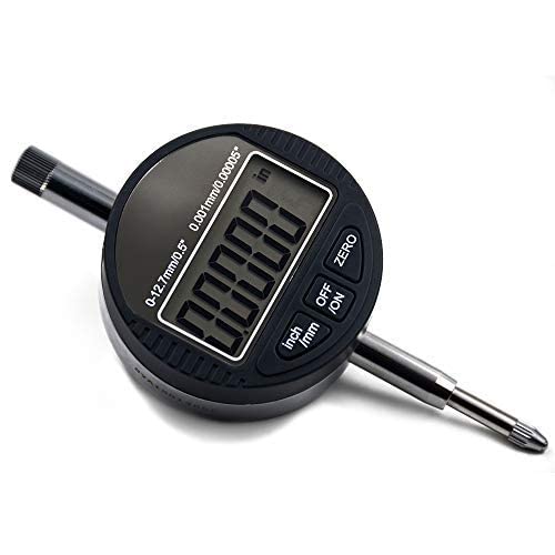 Oudtinx Electronic Digital Dial Indicator Gage Gauge Inch/Metric Conversion 0-0.5 Inch/12.7 mm 0.00005 Inch/0.001mm