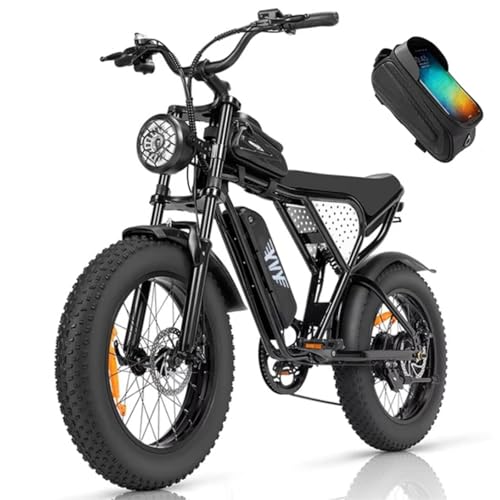 YVY C20 Lite Electric Bike, 50 Miles Max Range, 48V 15.6Ah Removable Battery, 80Nm Motor, 7 Speed Ebike, 20" Fat Tire Dirt Bike, Full Suspension, Dual Disc, LCD Display