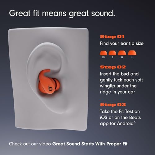 Beats - Powerbeats Fit - Wireless Noise-Cancelling Workout Earbuds with Upgraded Secure Fit Wingtips, IPX4, Up to 30H of Battery Life & Charging case, Compatible with Apple & Android - Spark Orange - Image 2