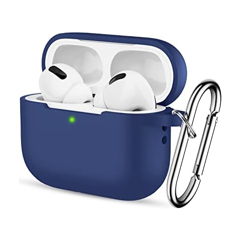 Upeak for AirPods Pro 2 Case 2022, 360°Fully Wrapped Protective Silicone Skin Cover for Apple AirPods Pro 2nd Generation, Support Wireless Charging, With Carabiner, Blue Cover