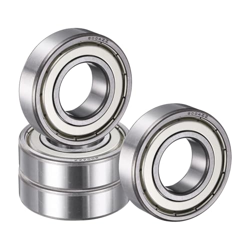 Roulement à billes 6004 ZZ sourcing map en acier chromé de 20x42x12 mm pour moteur électrique