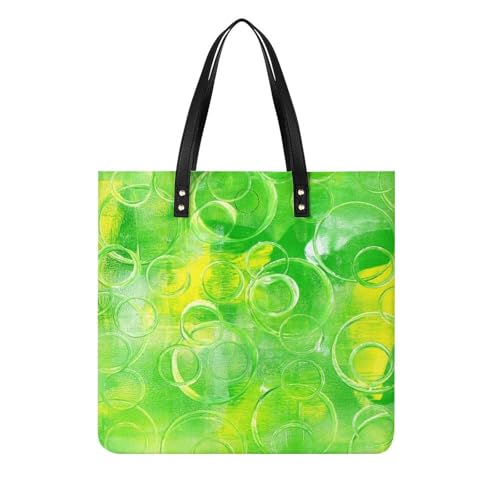 Sac à bandoulière vert texturé pour femme cabas tote bag élégant et résistant 39x39cm