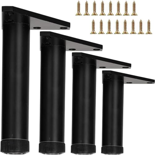 4 patas ajustables para muebles, patas de aluminio para muebles, patas de soporte para gabinete de baño, patas de sofá de metal pulido para mesa, armario, sofá, silla