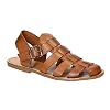 Gianluca - L'artigiano del cuoio Handmade in Italy mens Franciscan sandals in dark brown leather