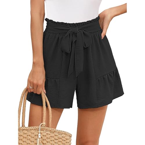 Short été taille haute élastique : pantalon court chic et large