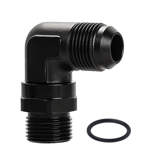 Image of EVIL ENERGY 12AN Flare to 12AN ORB Male Swivel Adapter Fitting 90 Degree Black 1PC