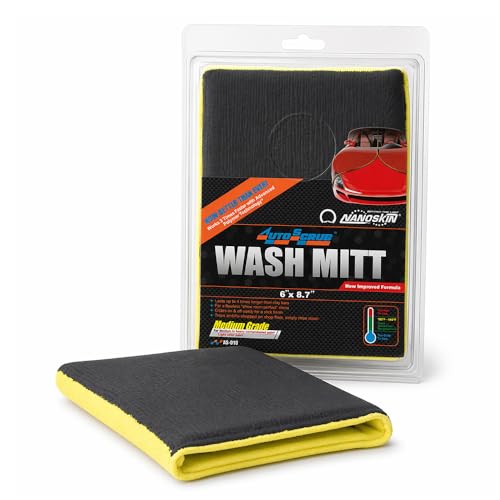 Nanoskin AUTOSCRUB 6" Surface Prep Mitt - Medium Grade - Patented Clay Bar Replacement Tool to Remove Embedded Contaminants Before Wax & Coating | Safe for Painted Surface, Glass, Plastic, Metal, etc.