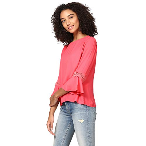 Image of Harpa Women's Synthetic Round Neck Regular Fit Top