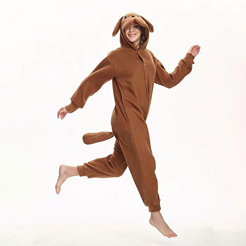 Kigurumis Mujeres Adultas Onesie Animal marrón Perro Disfraz de Dibujos Animados Polar Pijama de Fiesta Traje S Poodle Cover