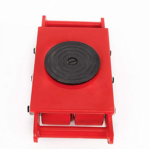 Machinery Mover,Industrial Dollies, 8-Ton/17,600Lbs, 26400Lbs 12T Machinery Mover Roller Dolly With 360°Swivel Top Plate With 6/8 Polyurethane Wheels (Red) (Red, 8-Ton/17,600Lbs) #TOP1