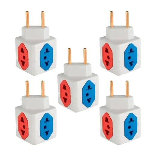KIT Com 5 Adaptadores Benjamim Cubo 3D Com 3 Entradas de Tomada 10 Amperes E 1 Entrada de Tomada 20 Amperes CORES SORTIDAS Plug Padrão Novo 3 Pinos Resistente PREMIUM ONYK