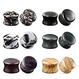 TBOSEN Mixed Stone Ear Plugs Tunnels Double Flare Saddle Stretching Gauges Expander Body Piercing Set