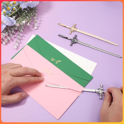 HJZHII 3 Stück Schwert Brieföffner, Vintage Lesezeichen Lustig Letter Opener Chinesische Haarnadeln Elegant Stäbchen für Damen Haar Zubehör für Umschläge Büromaterial Dekoratives