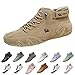 KVOTUU Womens Casual Shoes Men's Waterproof Outdoor Hiking Shoes Suede Leather Ankle Chukka Boots Slip On Breathable Loafers Handmade Fashion Sneakers Walking Driving Flats Shoe Grey