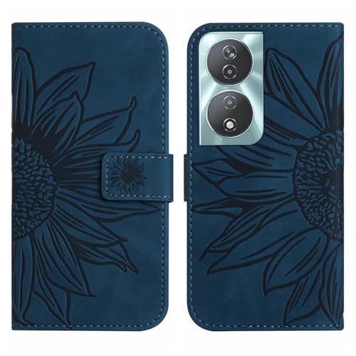 Rfvzubemok Compatible with Honor X7b 5G / X7b 4G Cover,Compatible with Honor 90 Smart 5G Flip Kickstand Card Slots Magnetic Closure Phone Case Blue