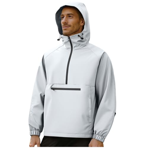 Veste imperméable pour homme et manteau de pluie léger à manches longues avec poches de randonnée