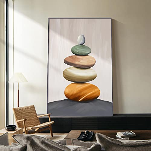 Toile pierre Feng Shui KEBIA pour sublimer un mur de salon sans encombrer l'espace visuel