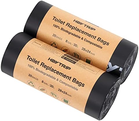 Heytrip Portable Toilet Bags - 40 Count Toilet Bags, Biodegradabl...