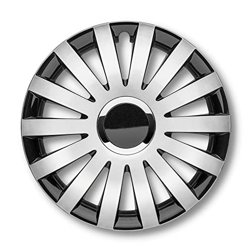 Albrecht 15 Pulgadas Plata/Negro Embellecedores para Llantas de Acero, Embellecedores de Ruedas Sail Made in EU - Sólo Genuino en el Embalaje de Albrecht Cover