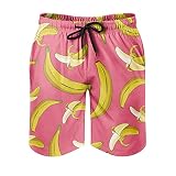 Youturnnow Tropisch Banane Badehose Herren Badeshorts für Männer Jungen Kurz Schnelltrockend Beachshorts Boardshorts Strandshorts Schwimmhose Swimming Trunks White XXL