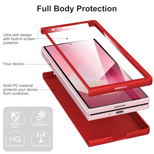 Coque Galaxy Z Fold 6 rigide et premium en polycarbonate mat rouge - 3