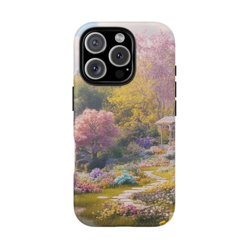Cottage de jardin fleuri coque iPhone 16 Pro rigide mate