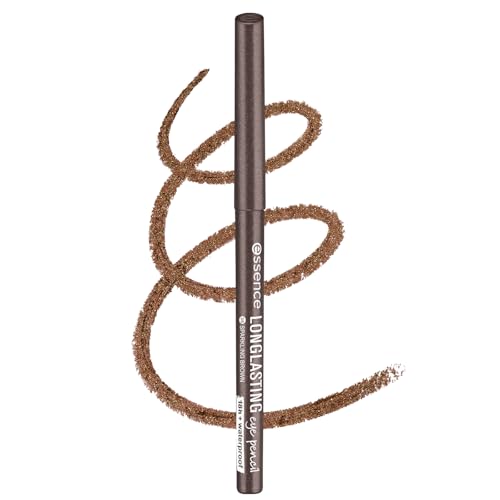essence LONG-LASTING eye pencil 35 sparkling brown Drehbarer Kajalstift mit intensiver Farbagabe Vegane Kosmetik Wasserfest Langanhaltend & ohne Parfum