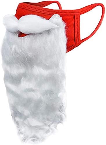 ENCASEDHoliday Santa Beard Face Mask Costume for Adults for (Christmas 2022/2023) One Size fits All Red