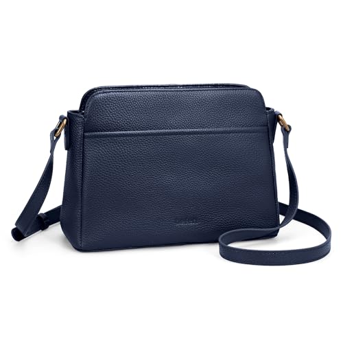 befen Genuine Leather Crossbody Bags for Women with RFID Card Slot Travel Anti Theft Cross Body Small Purses Navy Blue 2026 Spring Summer Bag