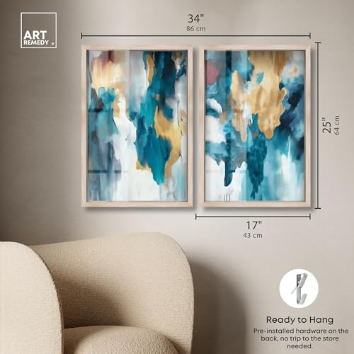 Art Remedy Gold Surge shadowbox cadre blond pour habiller un mur vide