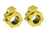 GW Tech Barbell Clamps 1 inch, Exercise Collars 1'(25mm) Quick Release Pair of Locking Collar Clips for Workout Weightlifting Fitness Training (Yellow)