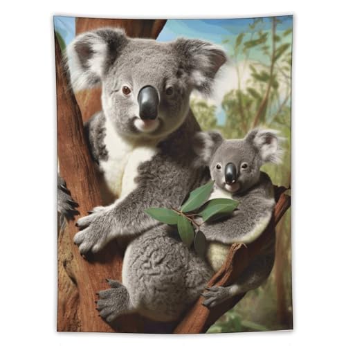 Tapisserie d'art abstrait koala YKUDBN grand decor mural suspendu pour une ambiance chaleureuse